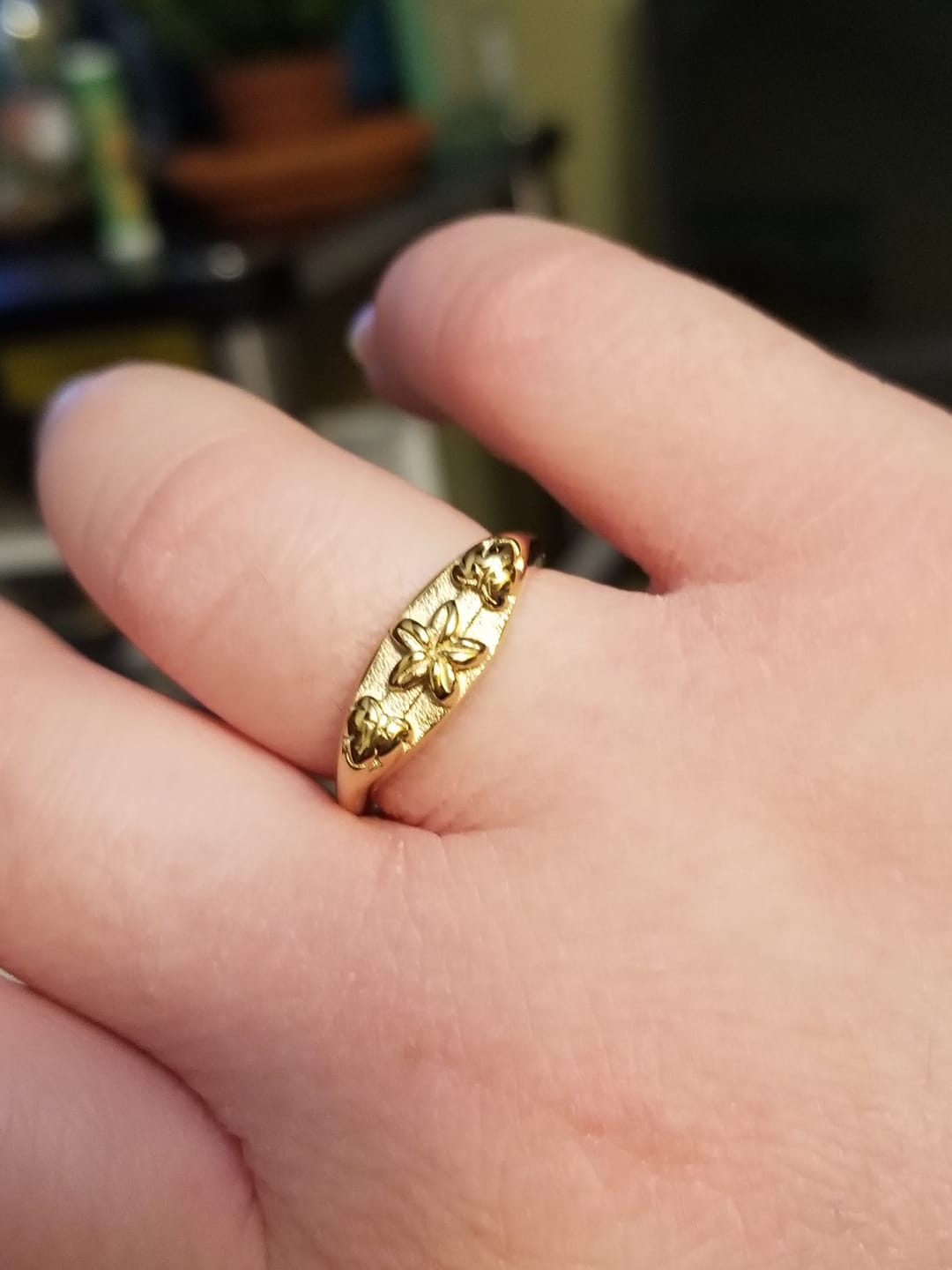 Customer photo review of Surfboard Plumeria Monstera Ring