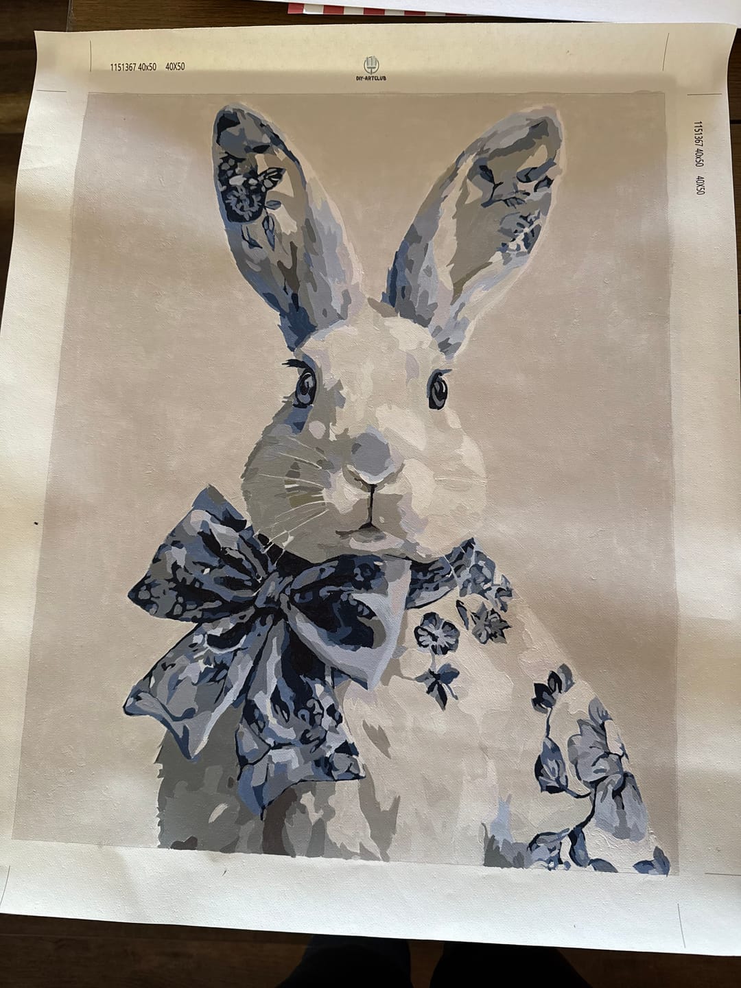 Customer photo review of Delft Blue Bunny | Paint by Number