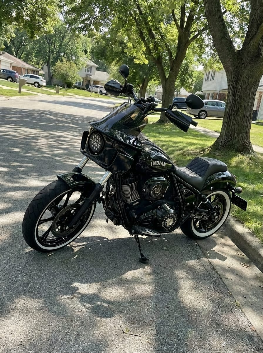 Customer photo review of Viking Darkin Indian Chief Motorcycle Fairing Gloss Black