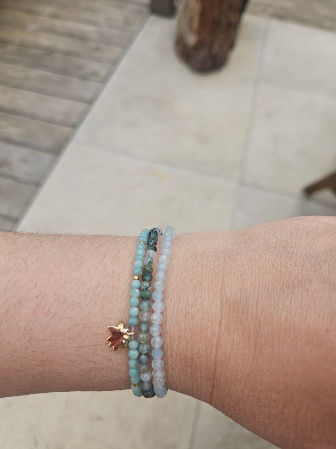 Customer photo review of Maris Aquamarin Armband