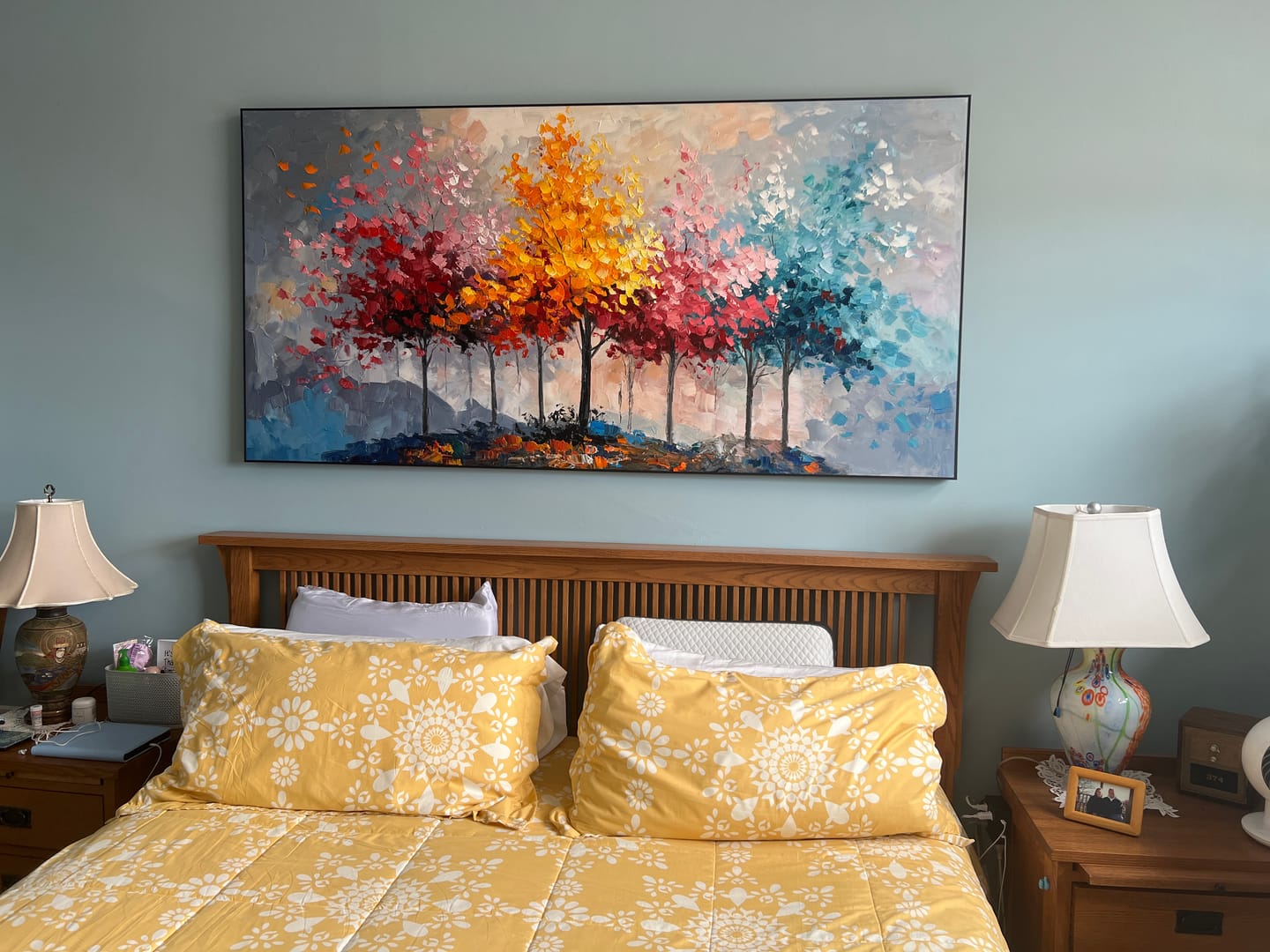 Customer photo review of Colorful  Tree Textured Painting Canvas #TP010