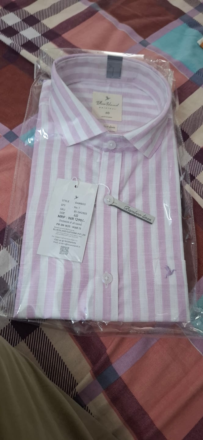 Customer photo review of Mild Lavender & White Bars -Full-Bamboo Linen