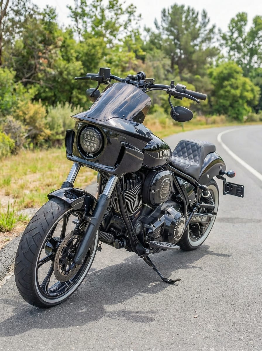 Customer photo review of Viking Darkin Indian Chief Motorcycle Fairing Gloss Black