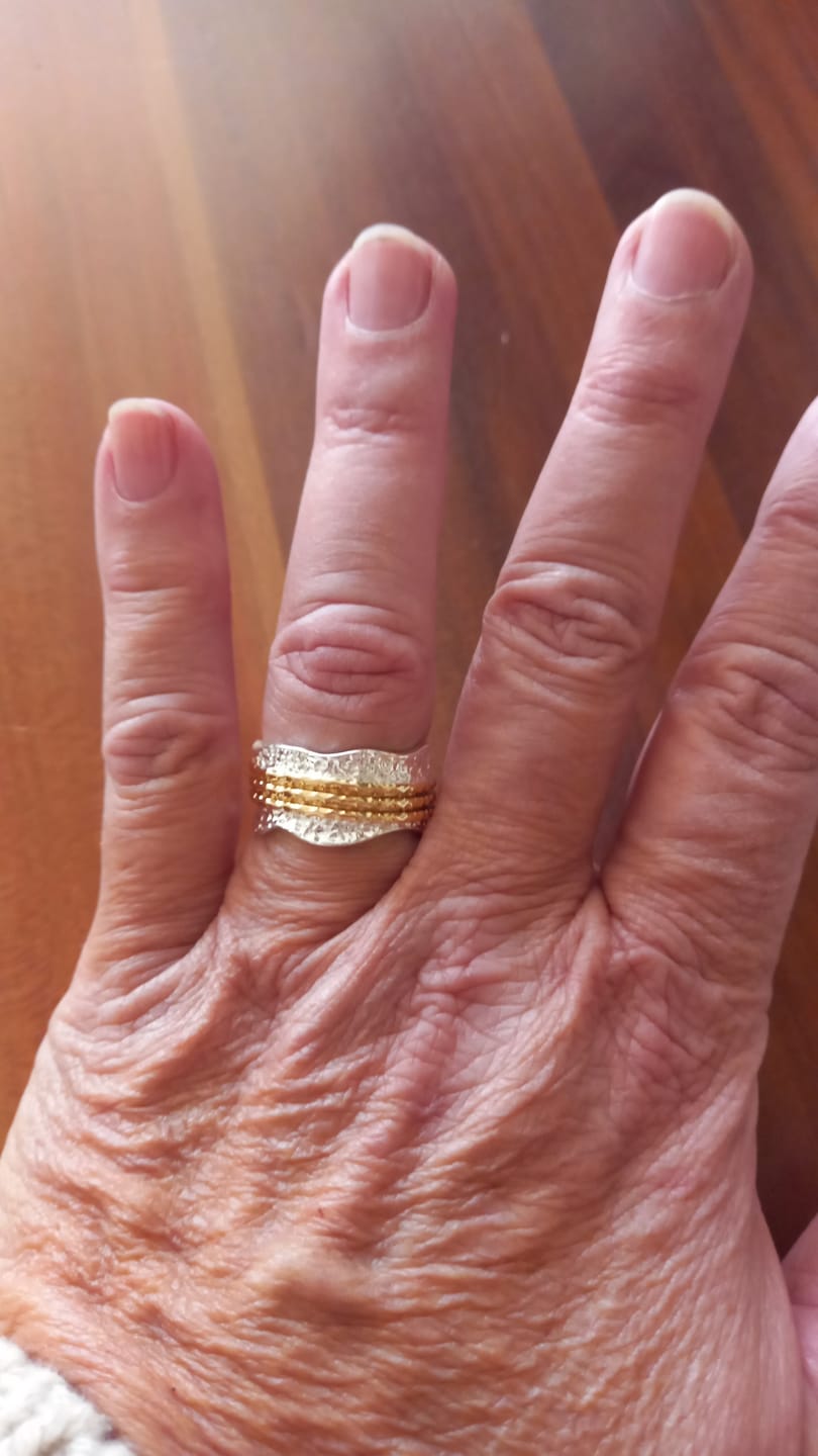 Customer photo review of Vintage Spinner-Ring in Gold & Silber – Elvira