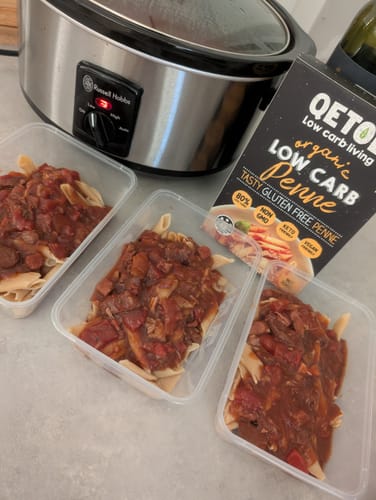 Customer photo review of Qetoe Low Carb High Protein Penne 4 x 200g Pack