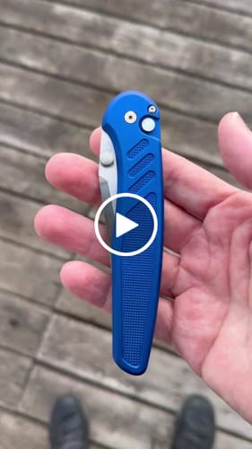Customer video review of Pro-Tech Avalon 4.25" Knife – Blue Knurled Aluminum, MagnaCut, Button Lock – Made in USA (PN1100-LTD Blue)