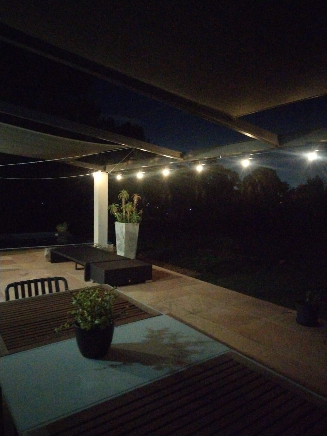 Customer photo review of Solar Festoon Bulb String Lights