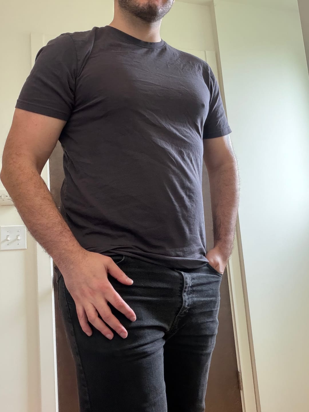 Customer photo review of Organic Tall Slim T-shirt (Charcoal)