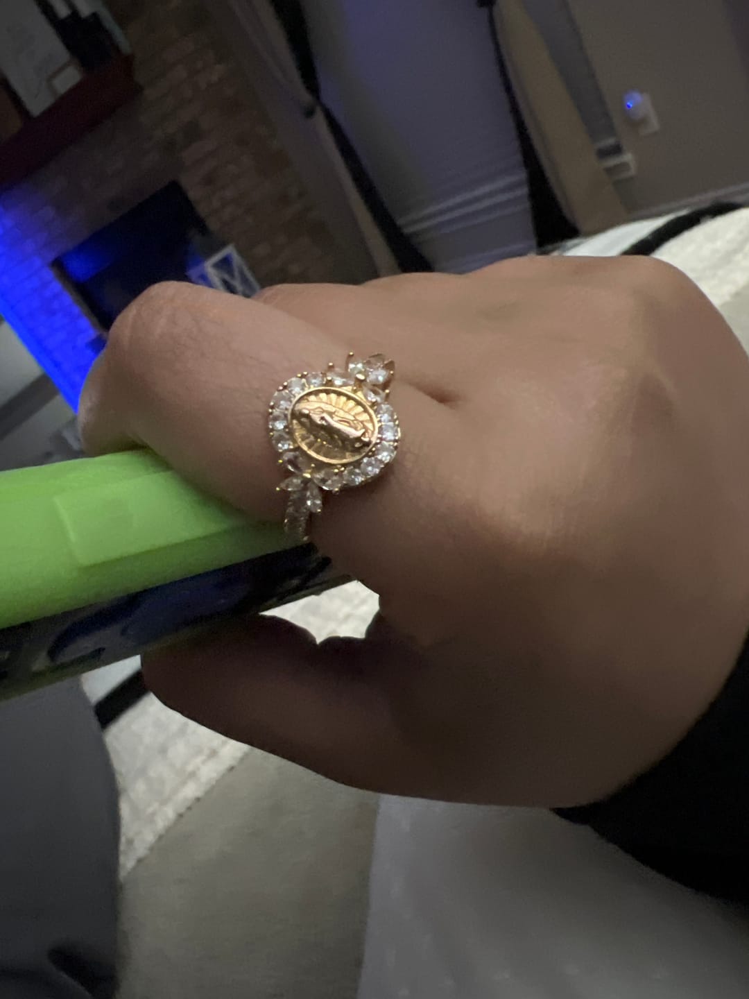 Customer photo review of FREE Today: Elegant Virgin Mary Emblem Ring: Sacred Detail for Daily Devotion