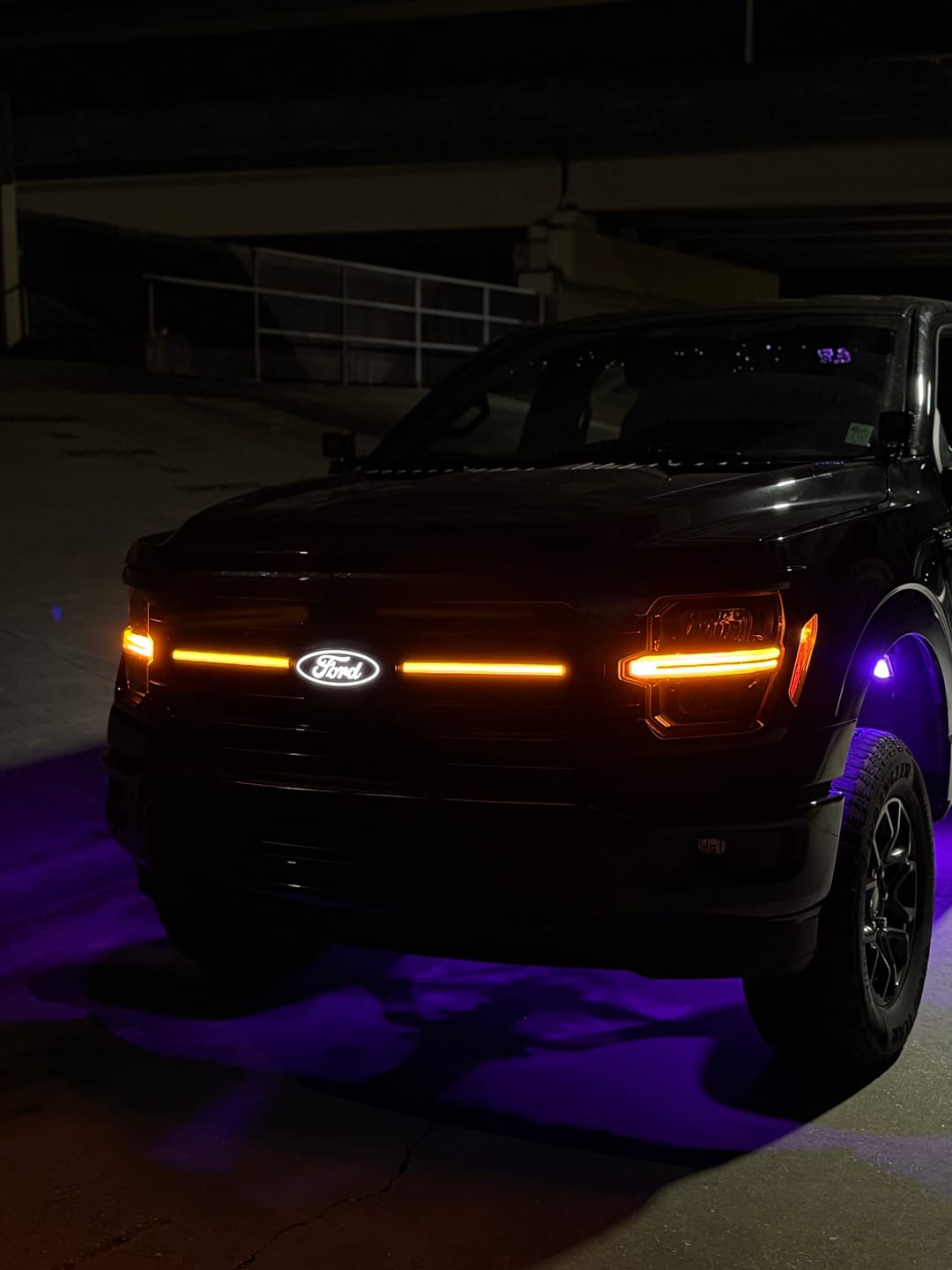 Customer photo review of Smoked LED Grille Amber Lights W/ Sequential Turn Signal For 2024+ Ford F150 XLT