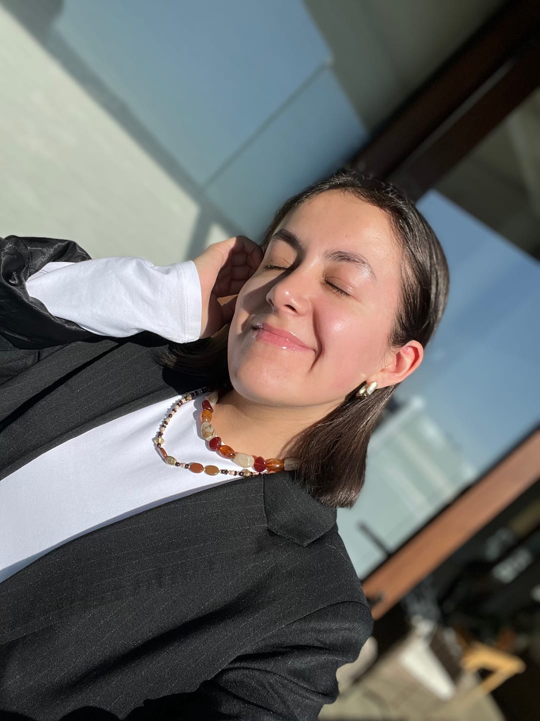 Customer photo review of Collar Piedras Transparentes Resina