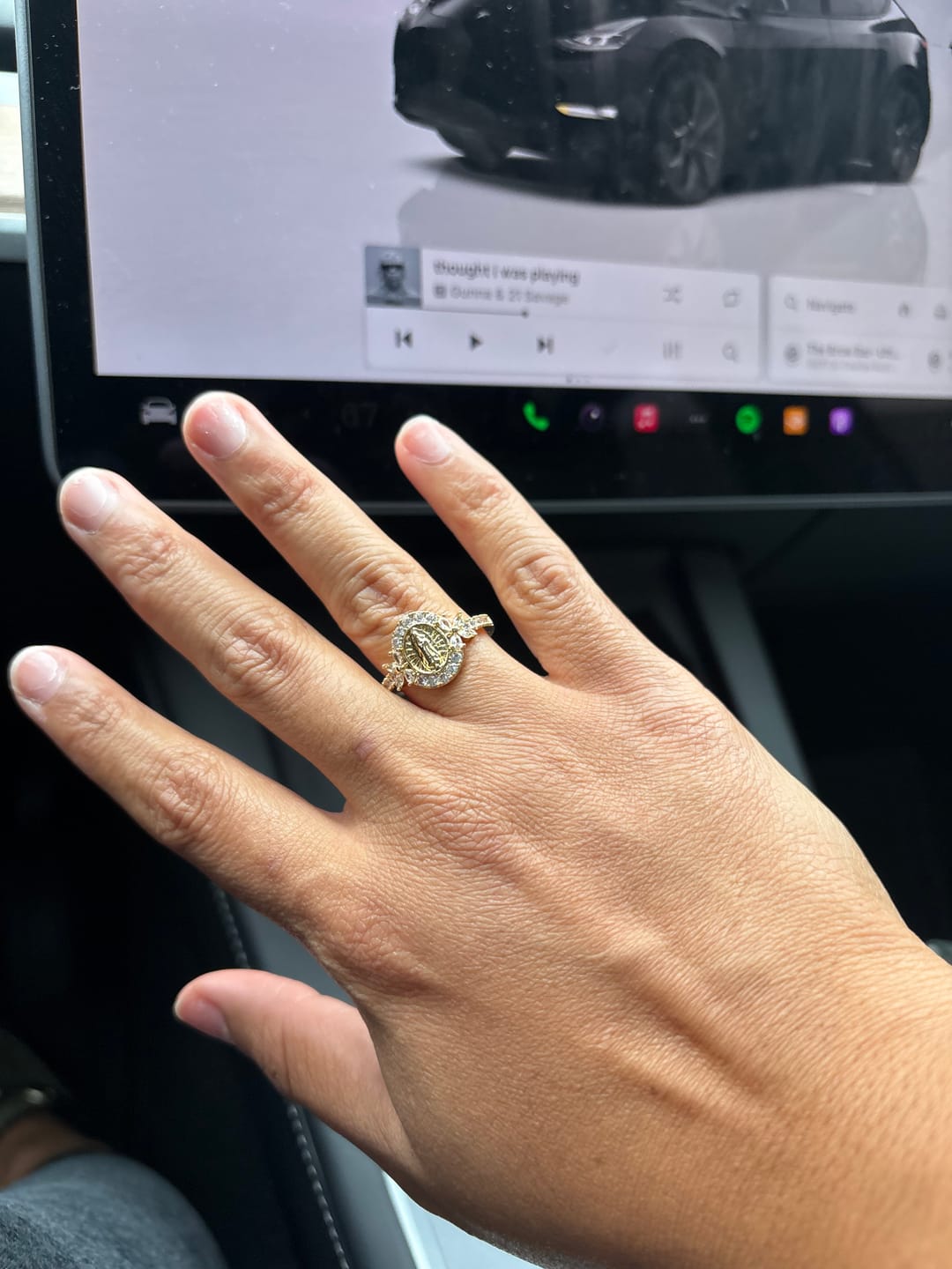 Customer photo review of FREE Today: Elegant Virgin Mary Emblem Ring: Sacred Detail for Daily Devotion
