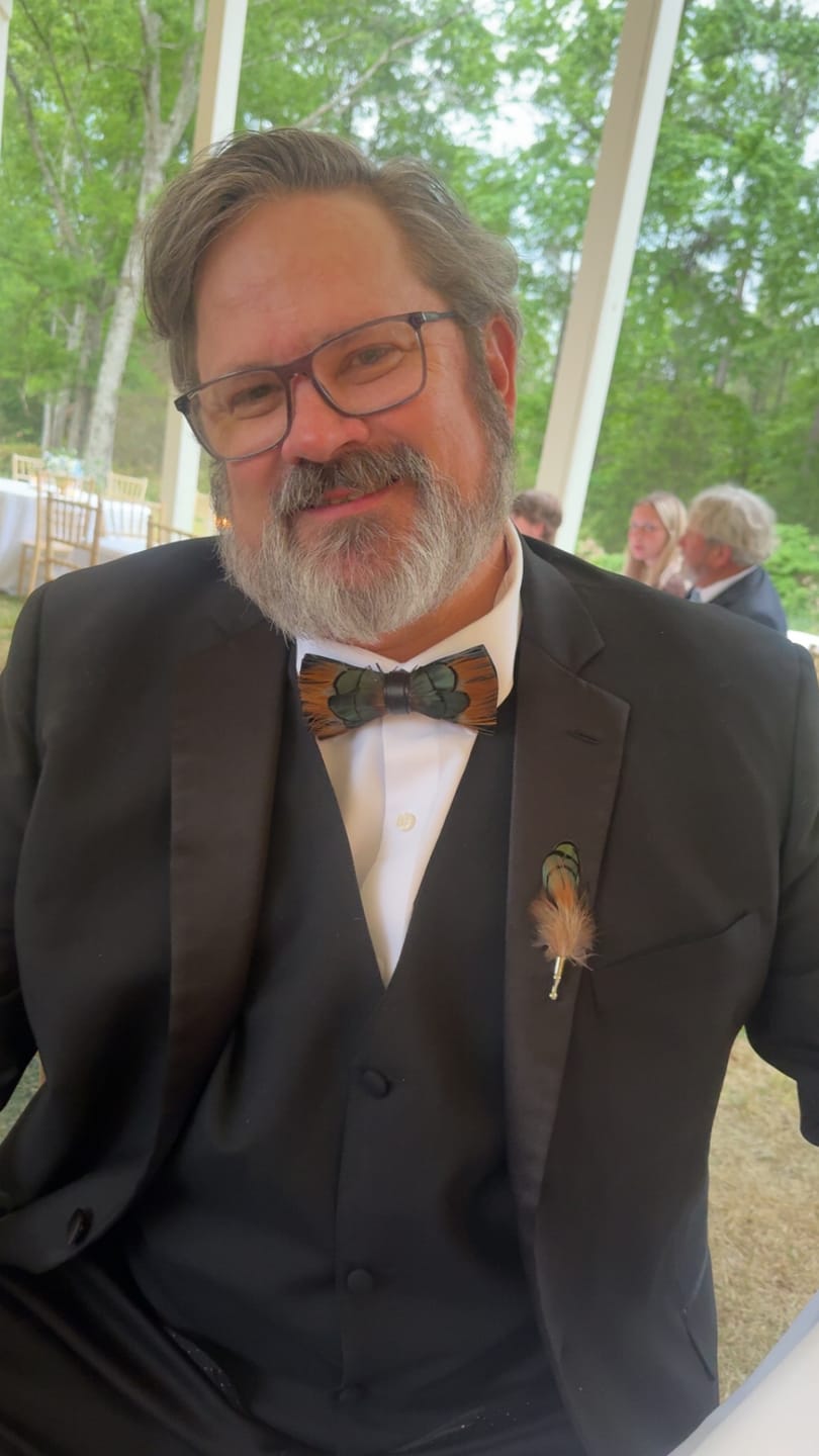 Customer photo review of The Weston - Feather Bow Tie