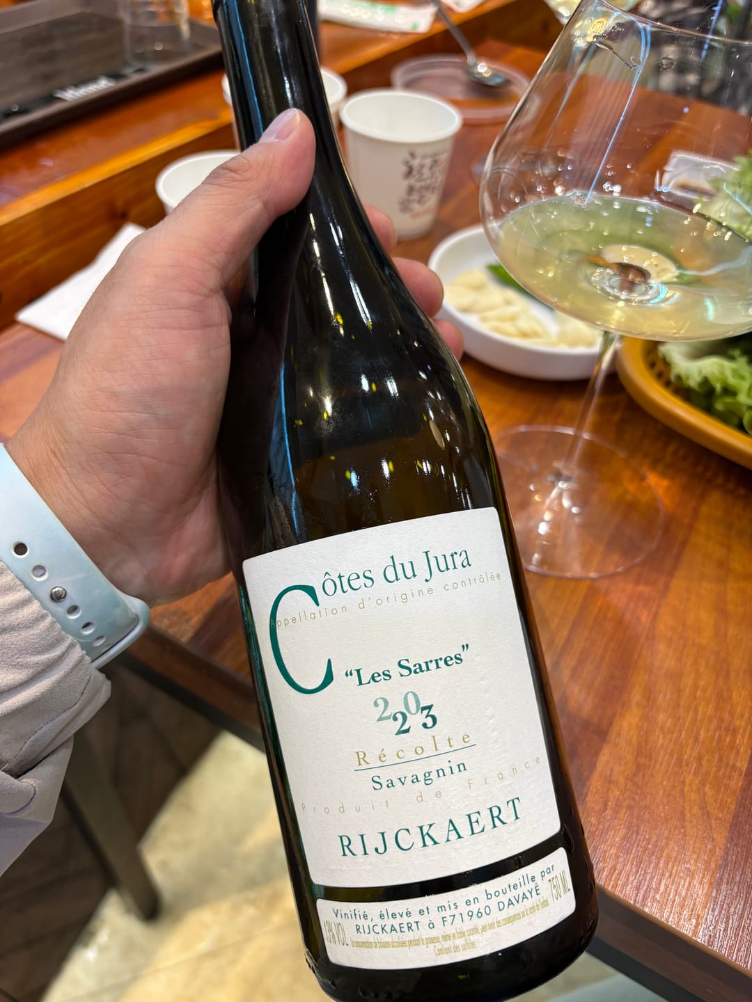 Customer photo review of Domaine Rijckaert Cotes du Jura Les Sarres Savagnin 2022