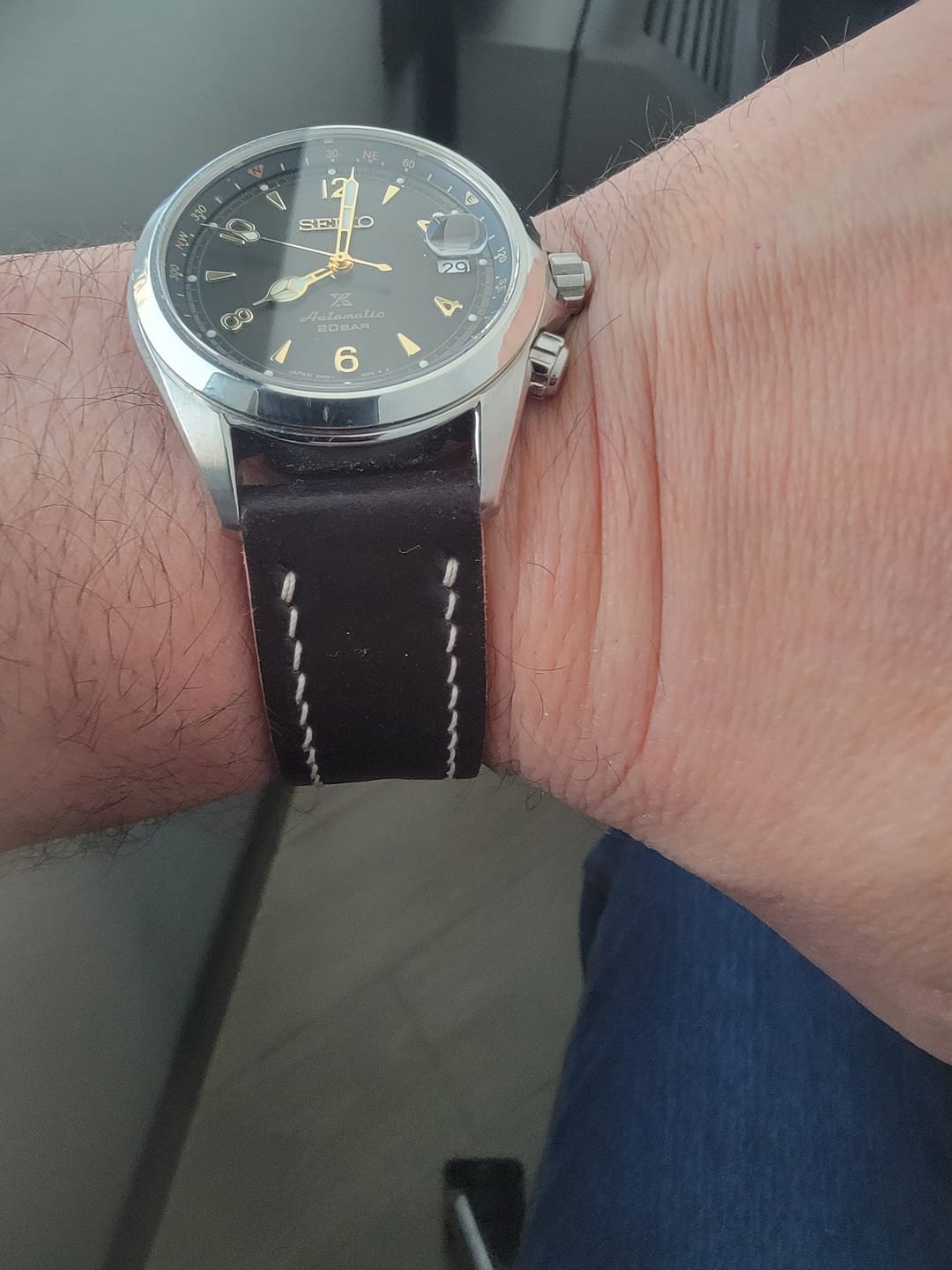 Customer photo review of Build Your Own Sierra Leather Watch Strap