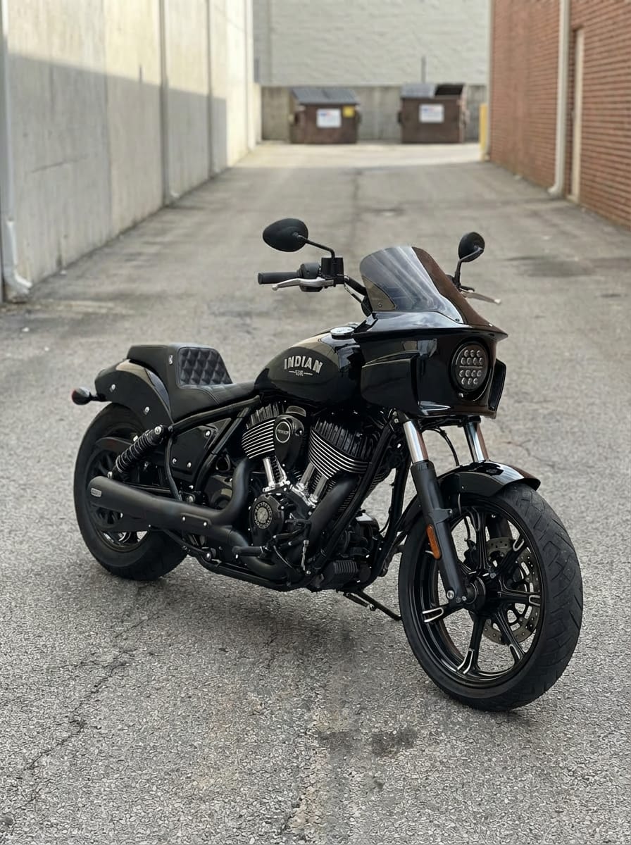 Customer photo review of Viking Darkin Indian Chief Dark Horse Motorcycle Fairing Gloss Black