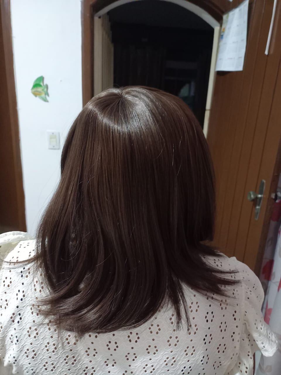 Customer photo review of Peruca Jovie Castanho 4A Franja