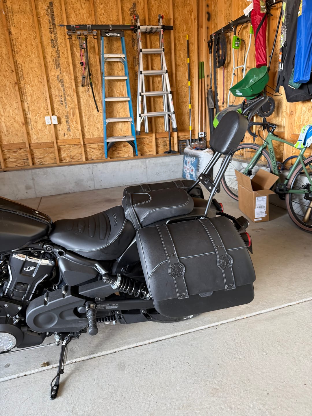 Customer photo review of Iron Born Blade 25" Sissy Bar with Foldable Luggage Rack for 2025+ Indian Sport Scout Matte Black