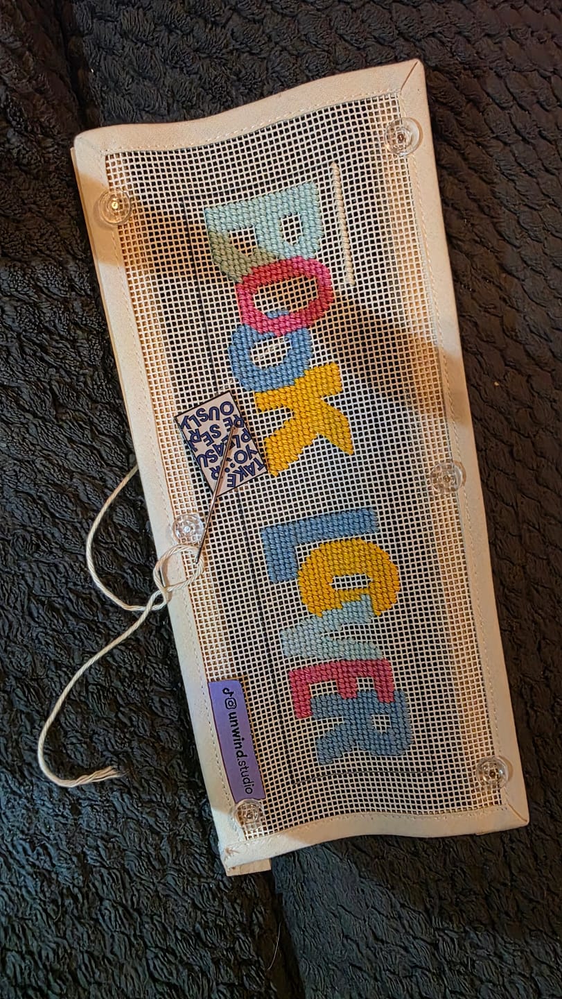 Customer photo review of Book Lover Bookmark Needlepoint Kit x Draper James