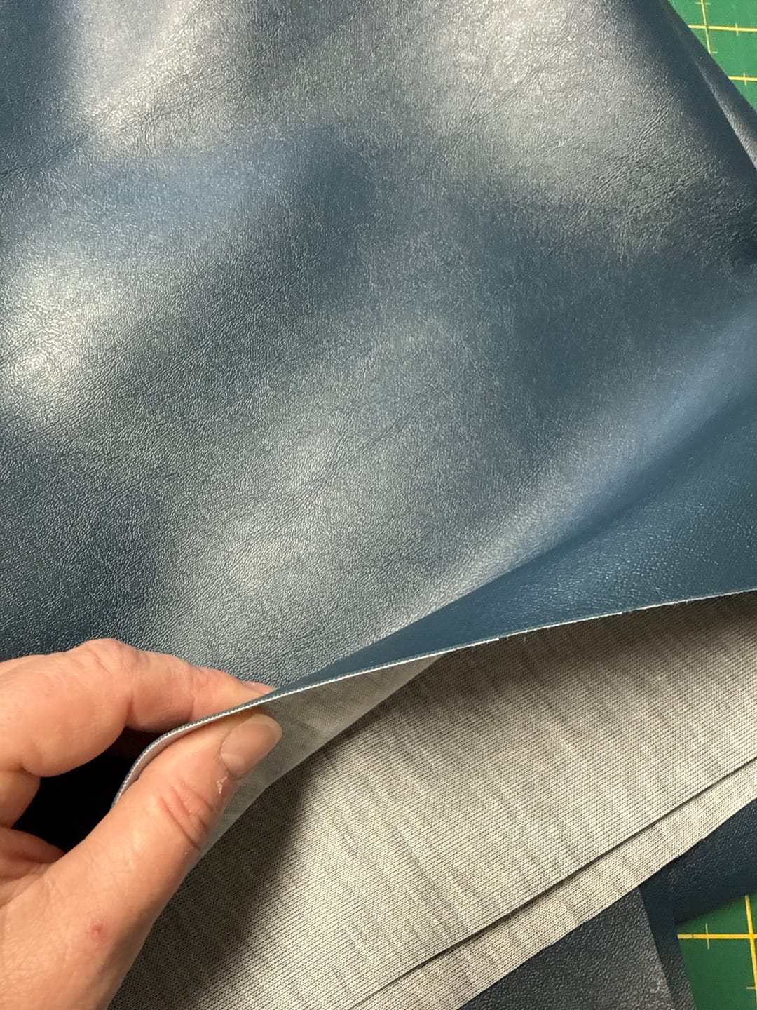 Customer photo review of Plain Upholstery Faux Leather Fabric
