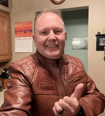 Customer photo review of Men's Cognac Brown Quilted Biker Style Leather Jacket