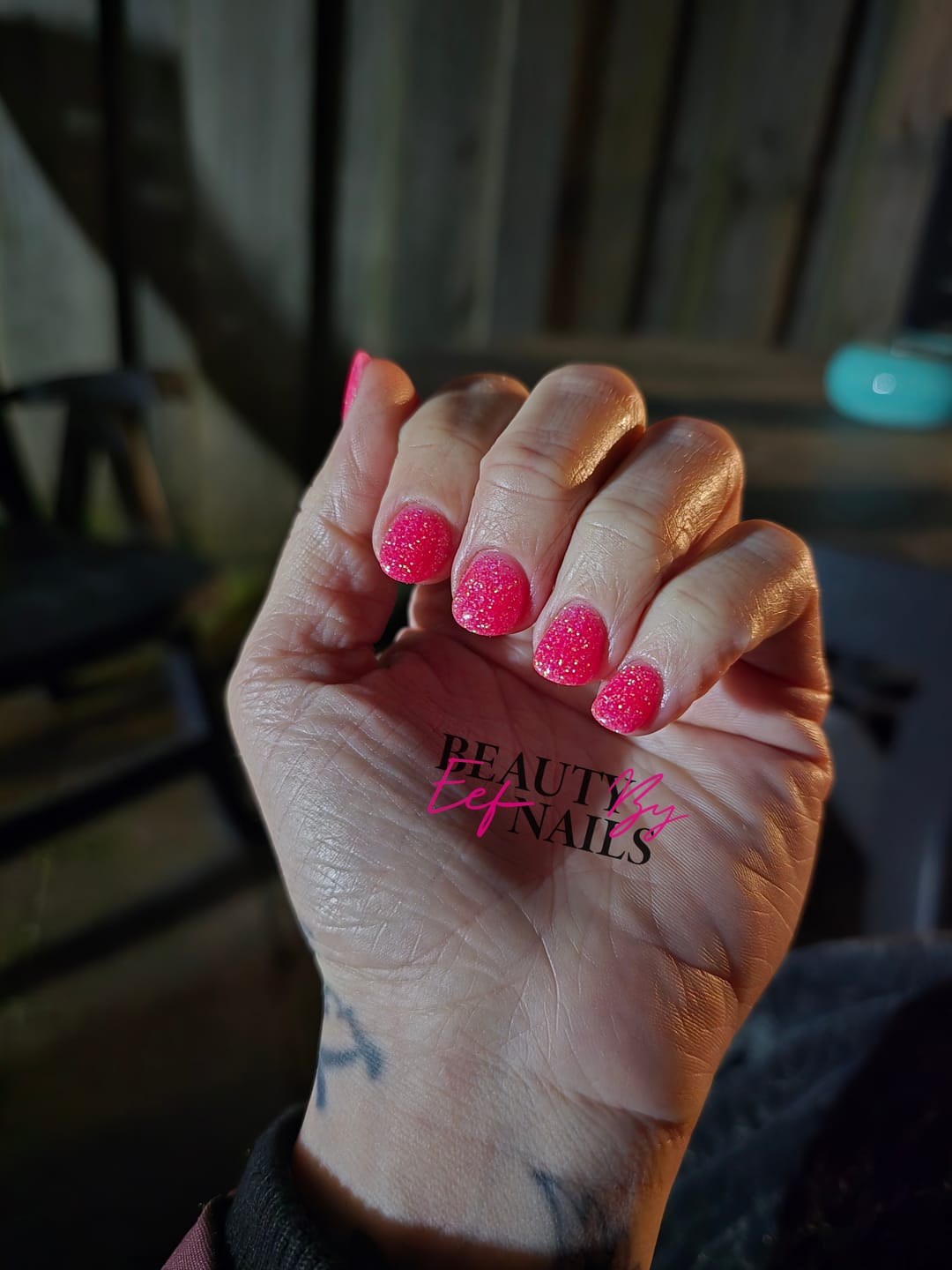 Customer photo review of Sweet Pink Bling Dipping Powder