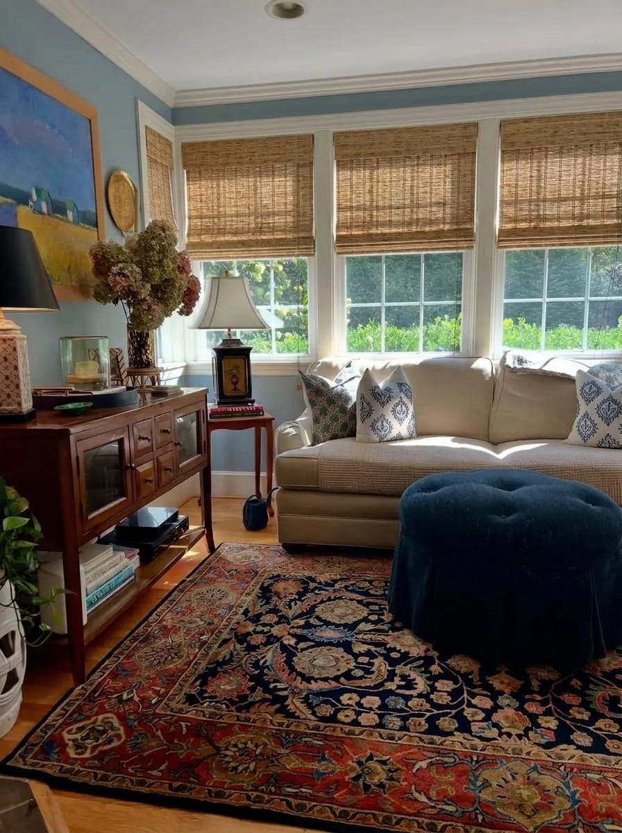 Customer photo review of Lyra Handwoven Natural Jute Bamboo Shade