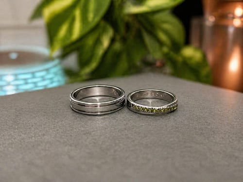 Customer photo review of Algarve Two Tone Wedding Rings