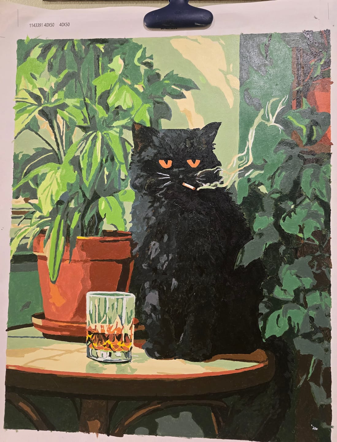 Customer photo review of Grumpy cat | Paint by Number