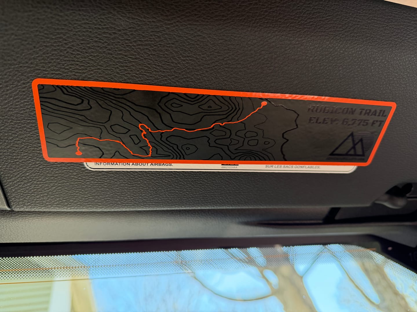 Customer photo review of Sun Visor Decal Set – Covers OEM Warning Labels | Driver + Passenger Pair