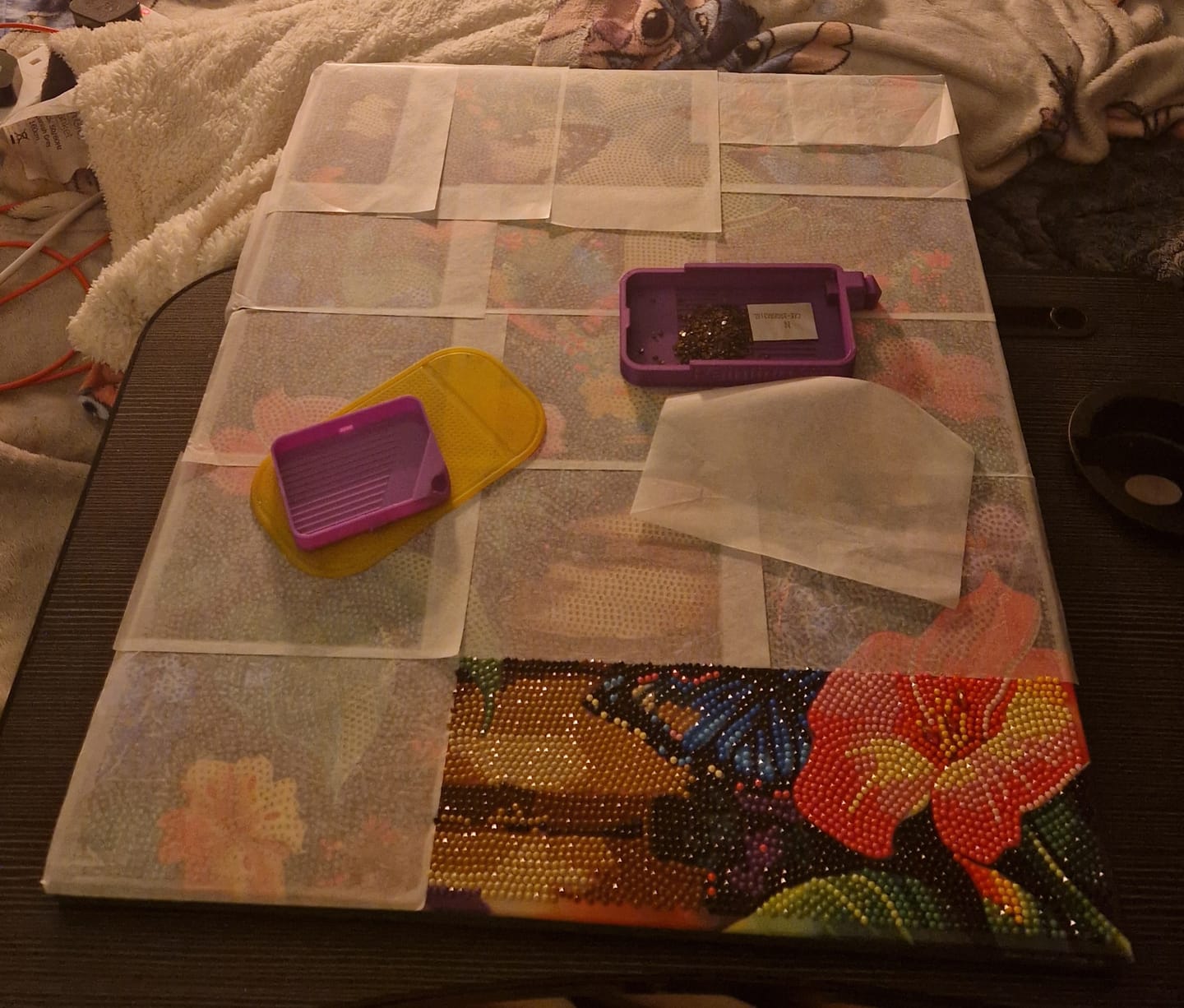 Customer photo review of Butterfly Lane Crystal Art Canvas Kit 40x50cm