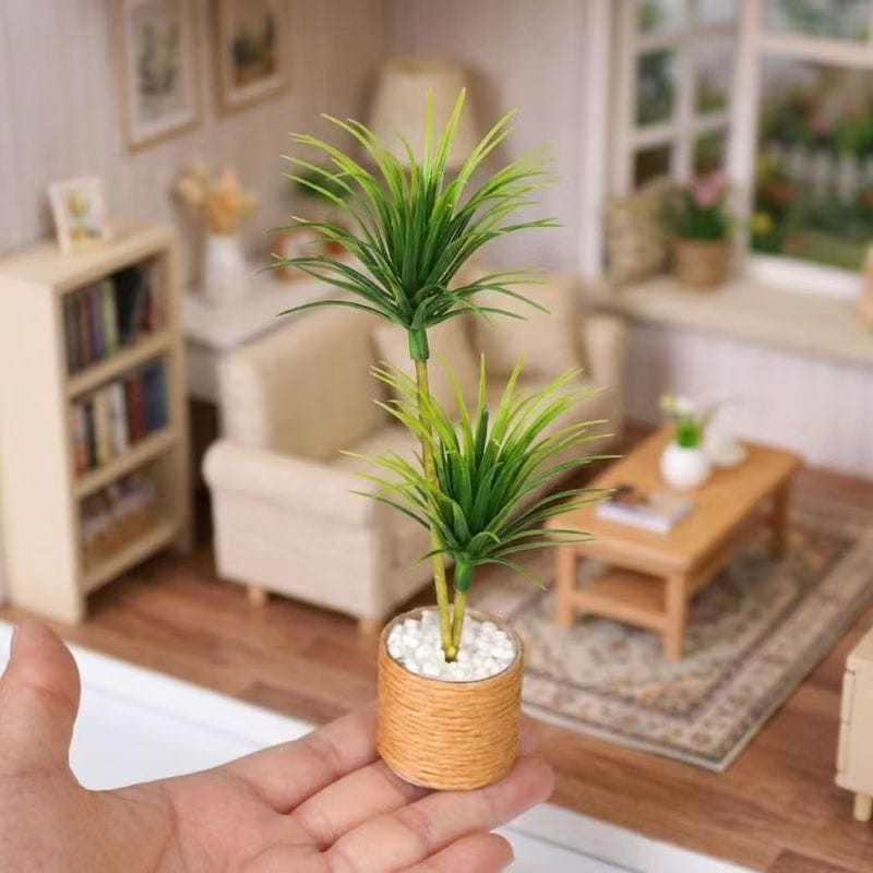 Customer photo review of Dollhouse Miniature Plants Realistic Greenery - 1:12 Scale Home Decor (Multiple Styles)