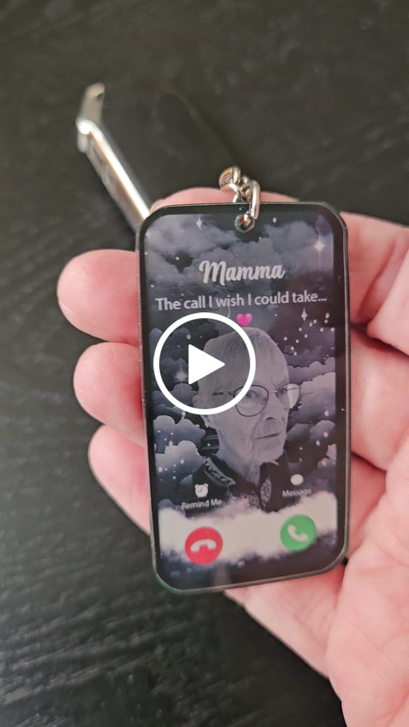 Customer video review of The Call I Wish I Could Take Memorial Sympathy Gift Remembrance Keepsake Photo Personalized Acrylic Keychain