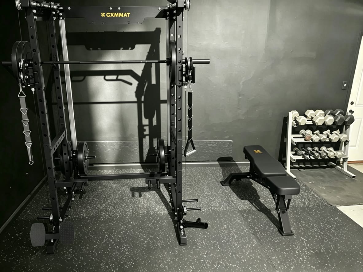 Customer photo review of GXMMAT X6 Power Rack + Weight Bench Package