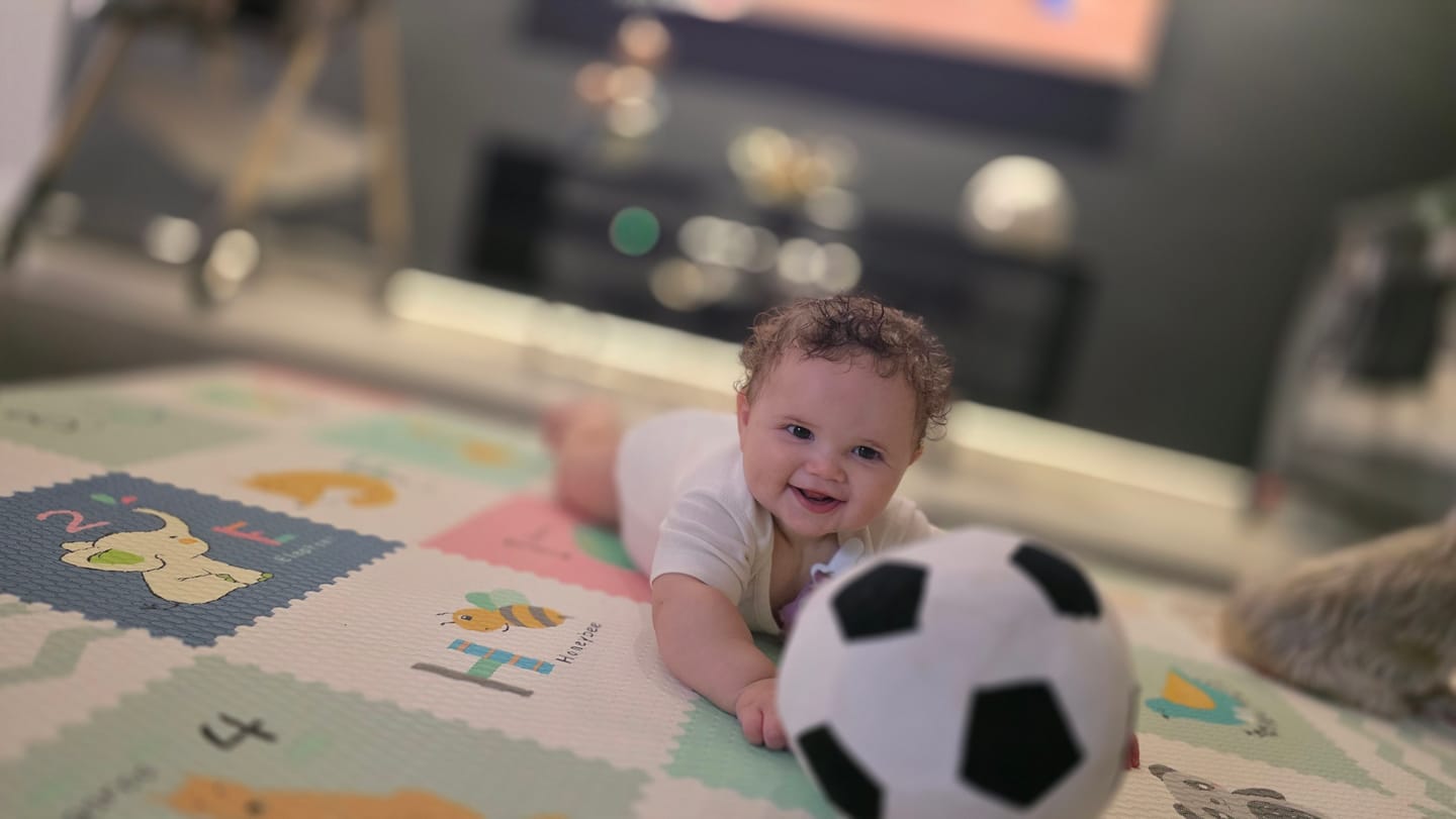 Customer photo review of Large World Map & Alphabet Play Mat