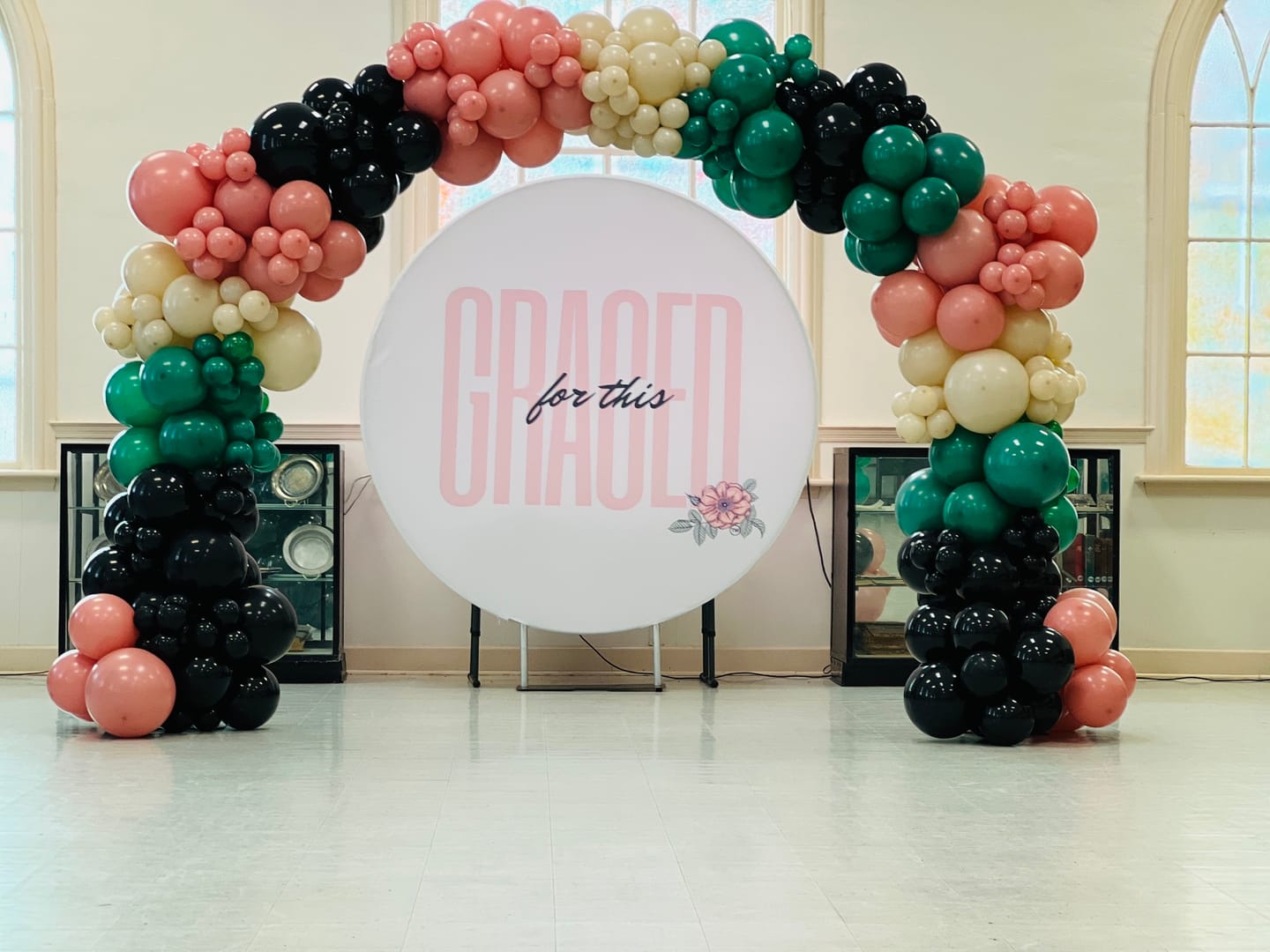 Customer photo review of 10x8 Ft Aluminum Balloon Arch Frame Wedding Arch Stand