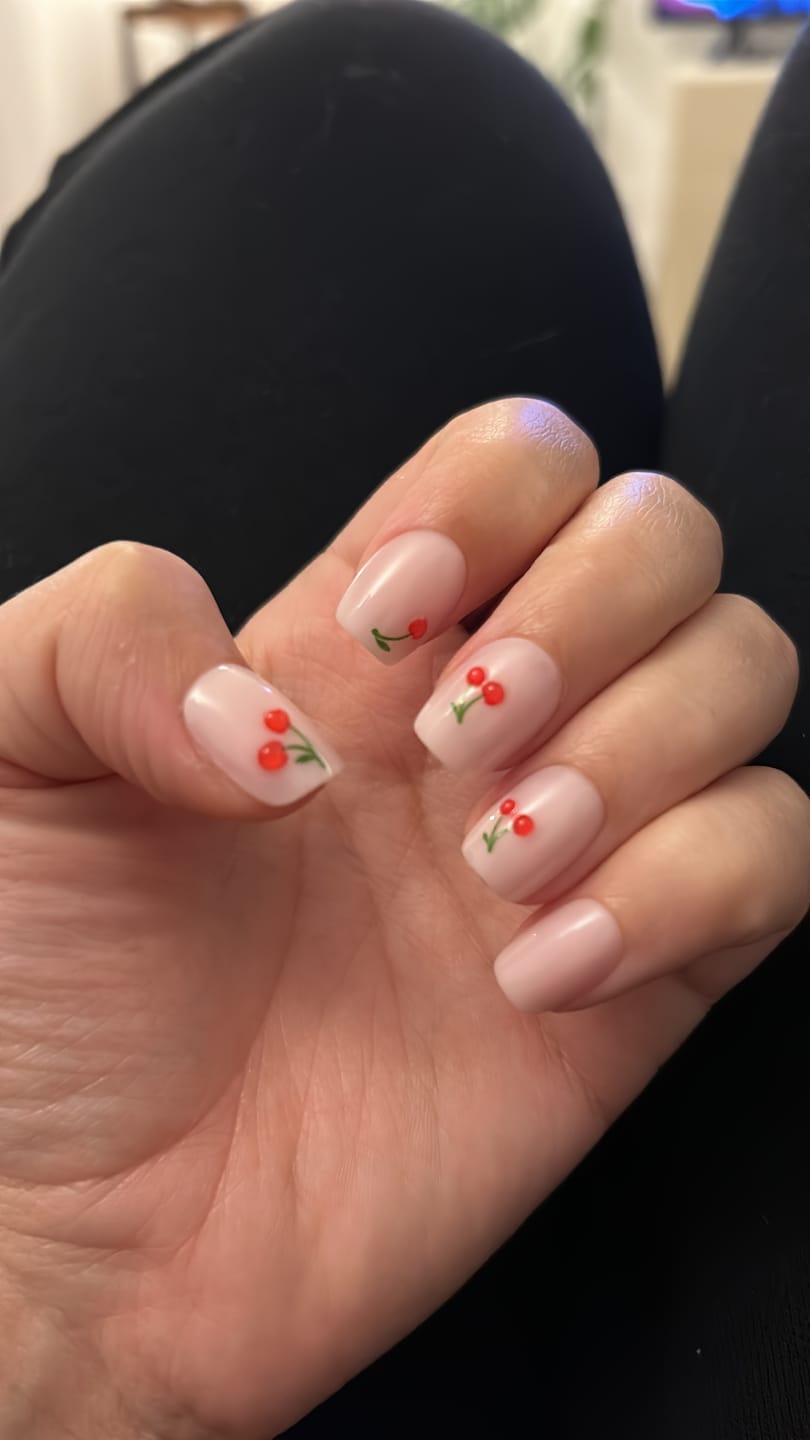 Customer photo review of Cherry Bakewell - Press On Nails