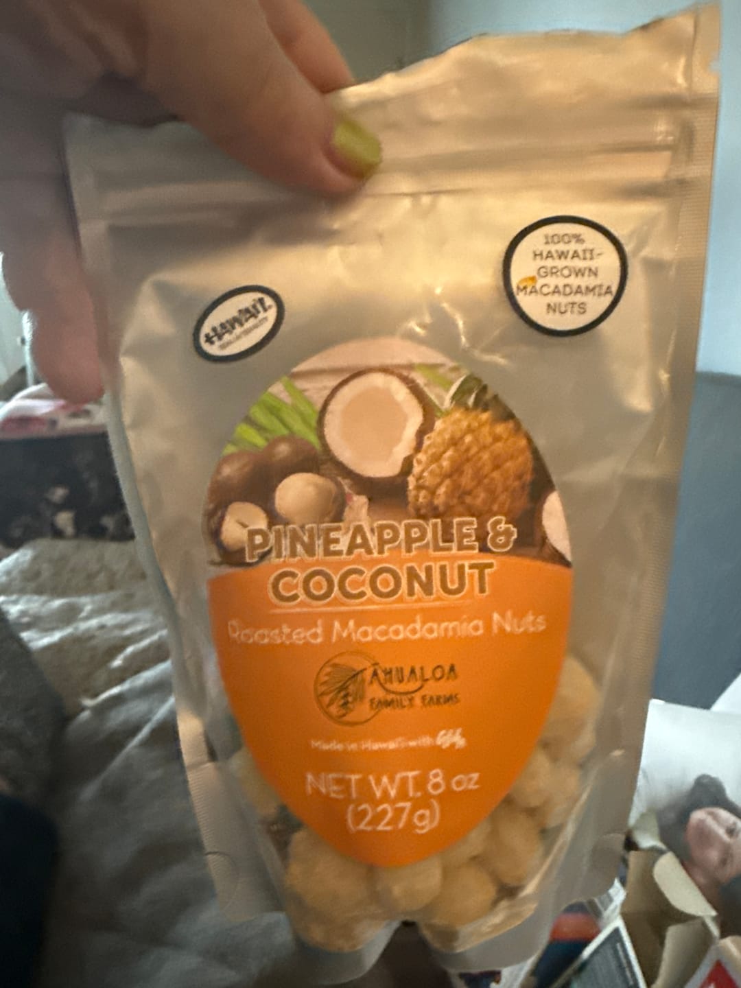 Customer photo review of Pineapple & Coconut Macadamia Nuts