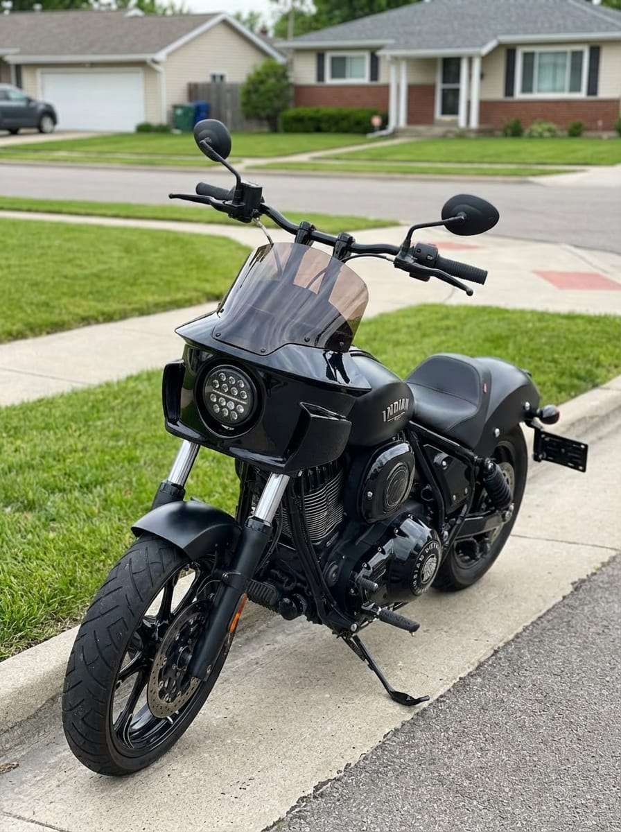 Customer photo review of Viking Darkin Indian Chief Dark Horse Motorcycle Fairing Gloss Black