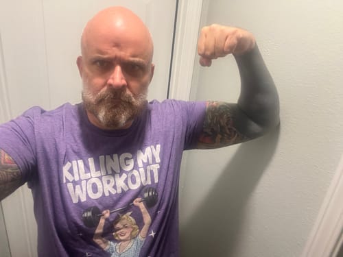 Customer photo review of Killing My Workout T-Shirt