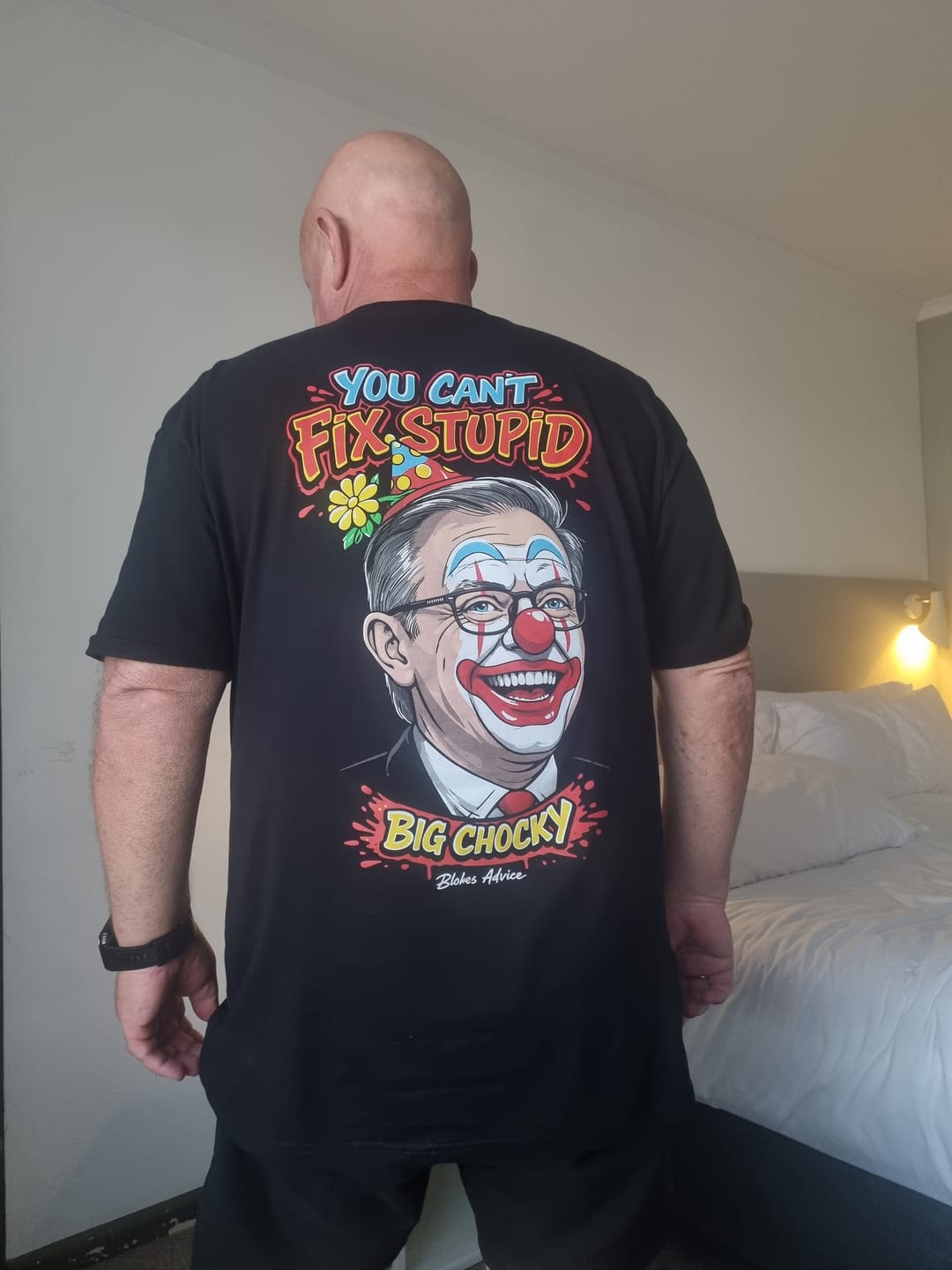 Customer photo review of Big Chocky: Clown Show Tee