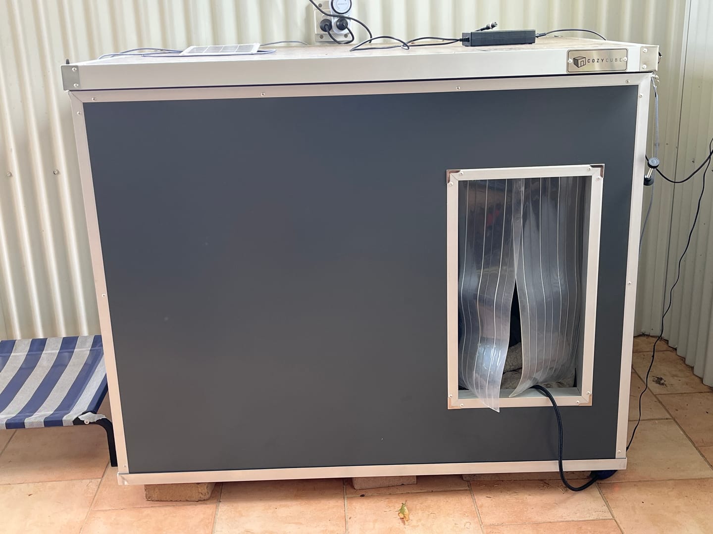 Customer photo review of CozyCube Coldroom Panel Insulated Dog House