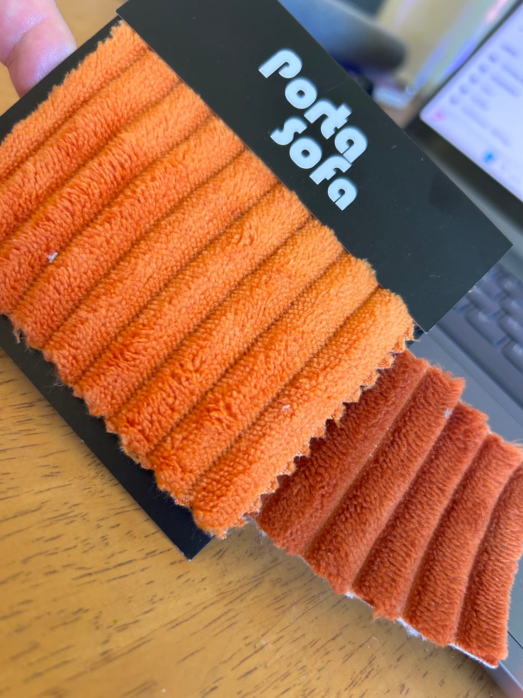 Customer photo review of PortaSofa Fabric Swatches