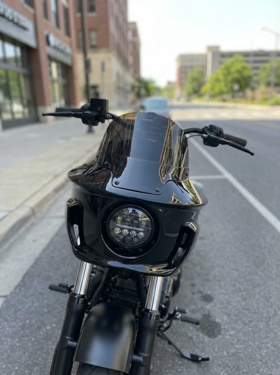 Customer photo review of Viking Darkin Indian Chief Dark Horse Motorcycle Fairing Gloss Black