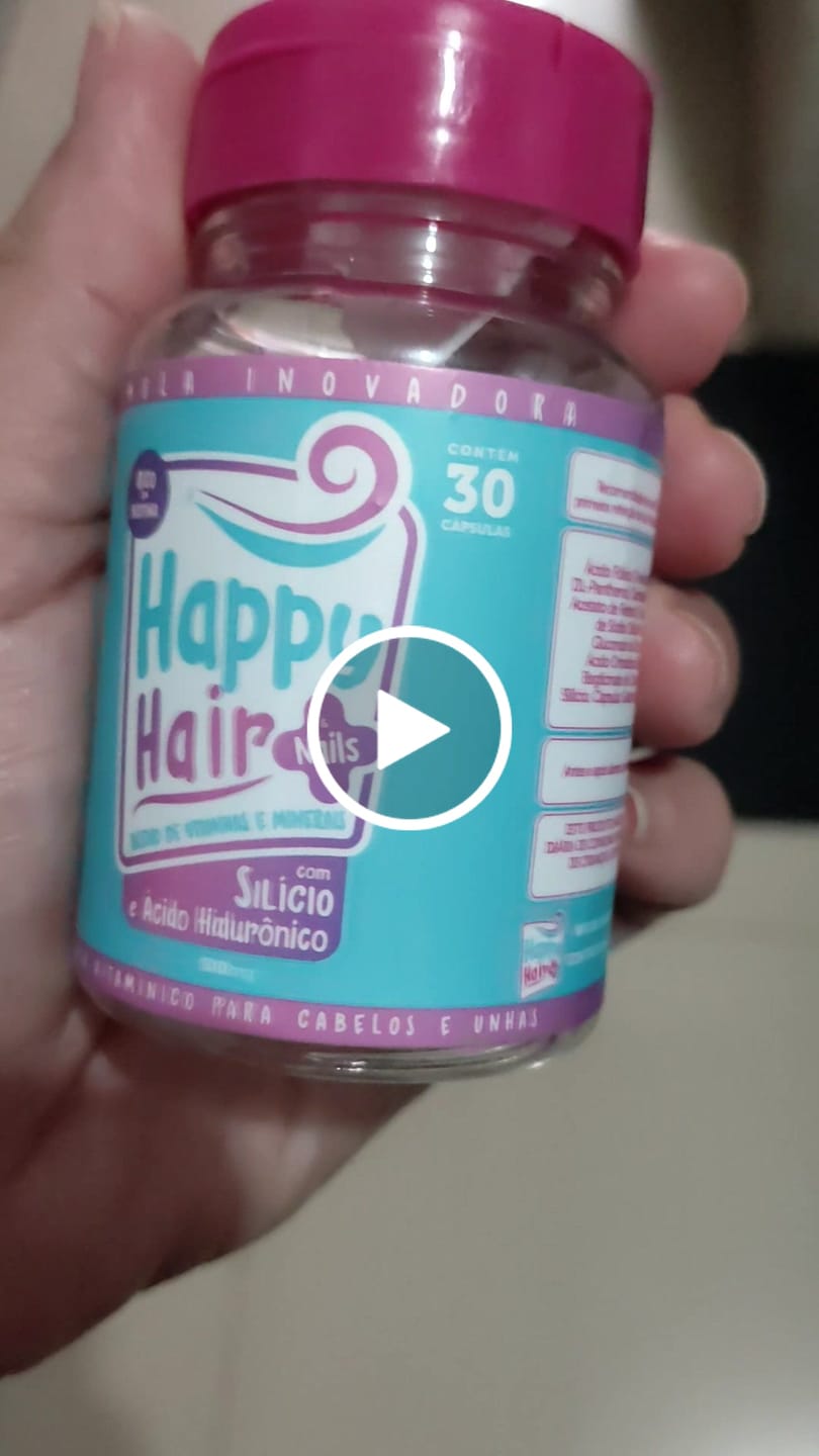 Customer video review of Happy Hair 3 Potes + 1 Colágeno Grátis