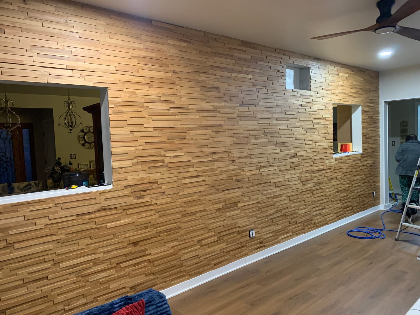 Customer photo review of Natural Oak 3D Stacked Wall Panels