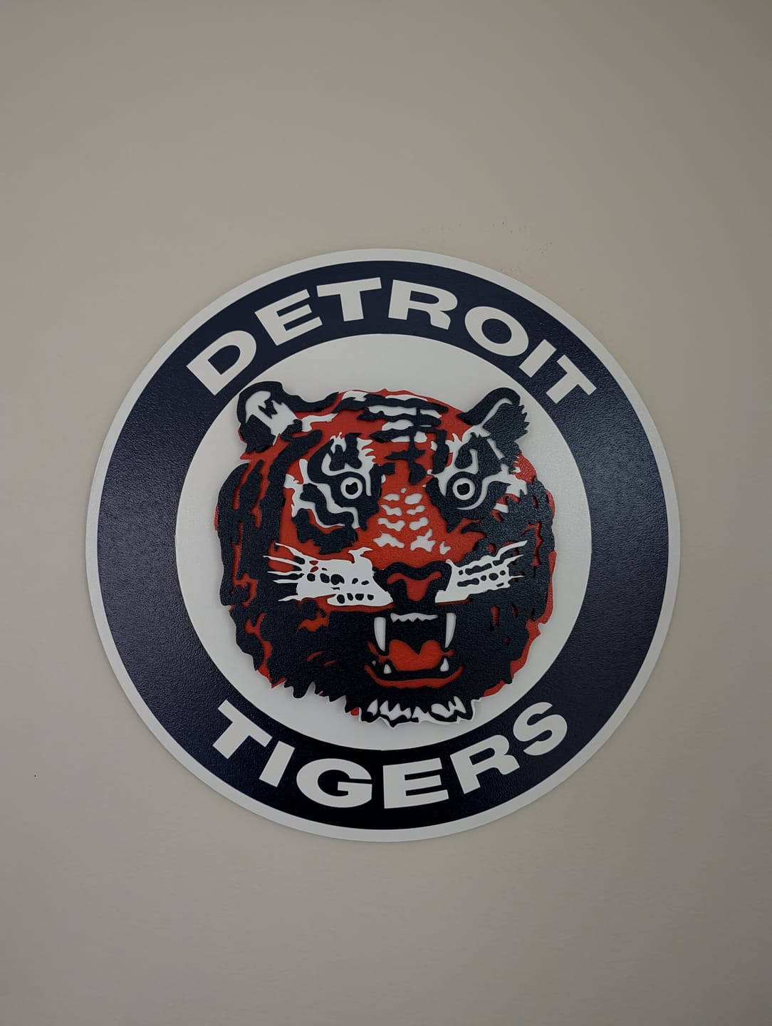 Customer photo review of Detroit Tigers Crest Logo 3D Metal Wall Art