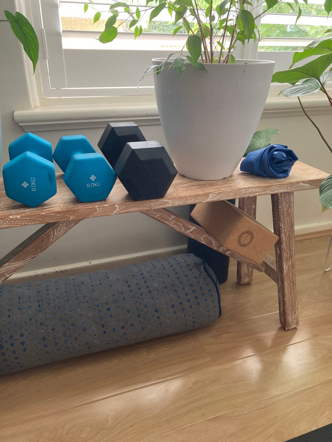Customer photo review of Indigo Mist - Round Yoga Bolster COVER ONLY
