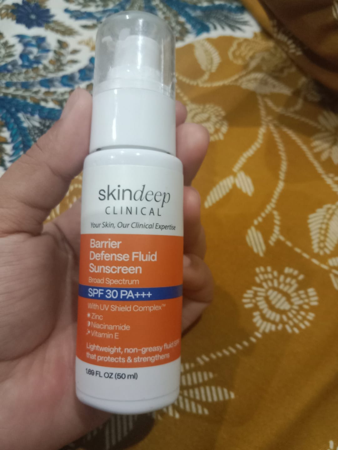 Customer photo review of Barrier Defense Fluid Sunscreen