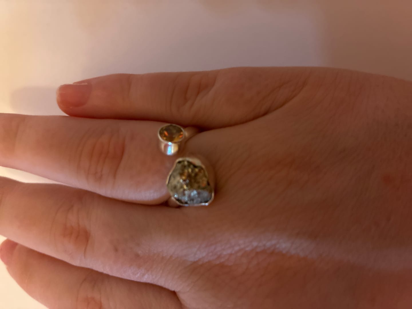 Customer photo review of Citrine + Pyrite double ring